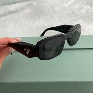 Prada rectengular sunglasses - practically new. Black